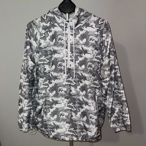 Grey and White Camo Windbreaker